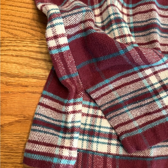 Denim and Co Burgundy Cotton Flannel Full Zip Long Sleeve Jacket 2X - Picture 5 of 7